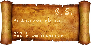 Vitkovszky Sára névjegykártya