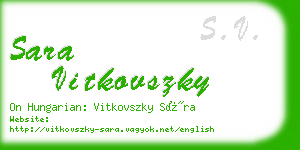sara vitkovszky business card